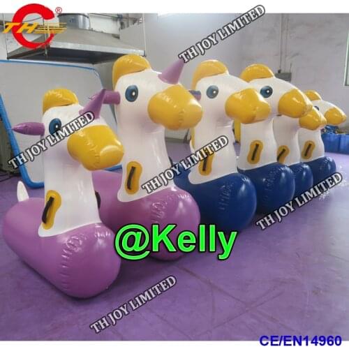 Free door shipping 6pcs inflatable deby horse inflatable unicorn for sale, inflatable pony horse and unicorn for kids race