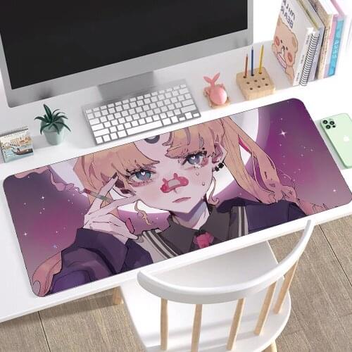 Anime Girl Kawaii 90x40cm Large Mouse Pad Gamer PC Keyboard Desk Mat XXL Anime Mousepad Gaming Accessories Game Carpet for Csgo
