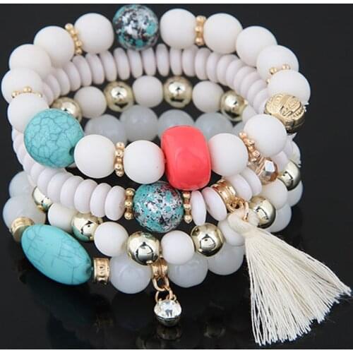 YADA Tassel Charm Bracelets&Bangles For Women Natural Stone Beads Bracelets Charm Crystal Jewelry Multi-layer Bracelet BT210021