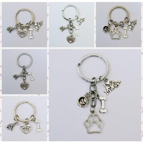 Pet Footprint Keychain Best Friend Keychain Pet Pendant Jewelry Pet Protector Gift
