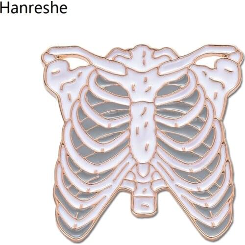 Hot Sale Skeleton Shape Lapel Pin White Enamel Brooch Personality Quality Backpack Hat Pins Jewelry For Doctor Nurse Accessories