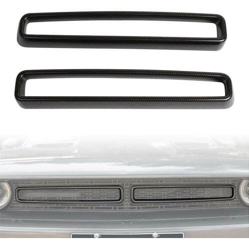 For Dodge Challenger 2015 2016 2017 2018 2019 Car Front Grill Mesh Grille Inserts Trim Covers Carbon Fiber Pattern ABS
