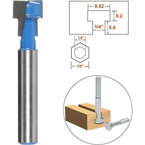 1PC 1/4 Inch Shank T-Slot Wood Milling Cutter 6.35mm Shank Steel Handle Router Bits For Wood Working DIY Tools
