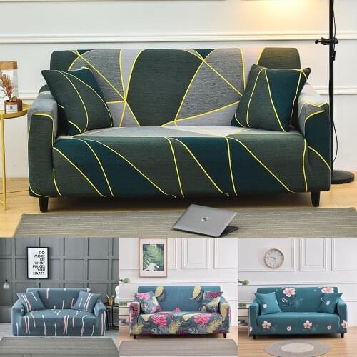 Geometric Stretch Slipcovers Sectional Elastic Stretch Sofa Cover for Living Room Couch Cover L shape Armchair Cover Chair Prote