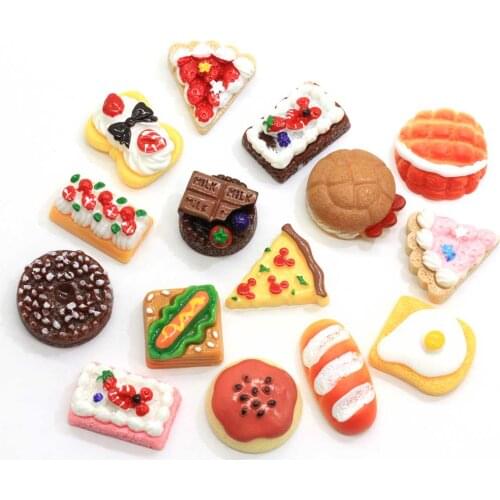 Simulation Cookies Resin Biscuit Cake Chocolate Flatback Cabochon Embellishment For Scrapbooking Phone Decor