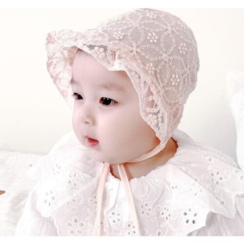 Summer Outdoor Baby Girls Hat Lace Fisherman Hat Baby Sun Hat Kids Toddler Sunscreen Cap