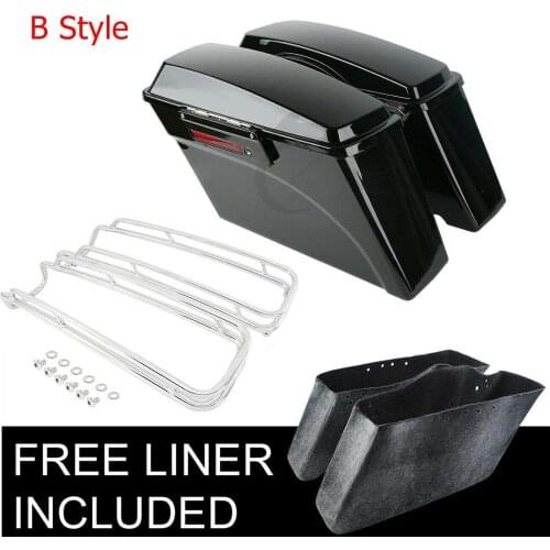Motorcycle ABS Saddlebags Lid Top Rail Guard For Harley Touring Road King Road Glide Street Glide 1994-2013 12