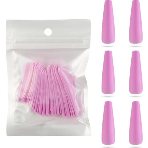 24pcs/pearl Opp Yellow False Nails Press on Super Long Ballerina Artificial Acrylic Fake Nails Full Cover Nail Extension Tools