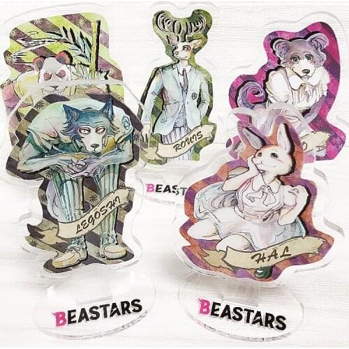 NEW BEASTARS Legosi Louis Haru Gouhin Jono Cosplay Desk Acrylic Transparent Single side Stand Figure Model Plate Decor Xmas Gift