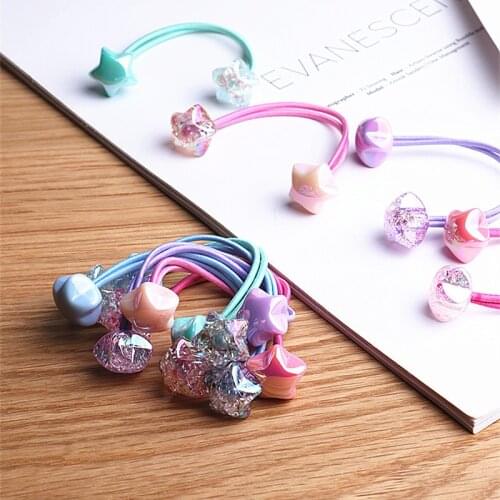 2pcs/lot New Fashion Star Hair Elastic Bands Cute Simple Hair Accessories Rubber Band Gum for Hair Scrunchy For Women Girls