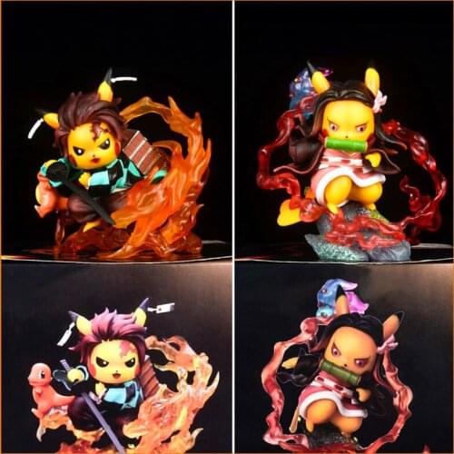 Pokemon Toys, Pikachu Cos Ghosting Blade, Tanjirang, Miso, Hand-Made, Models, Decorations, Anime Peripheral, Birthday Gifts