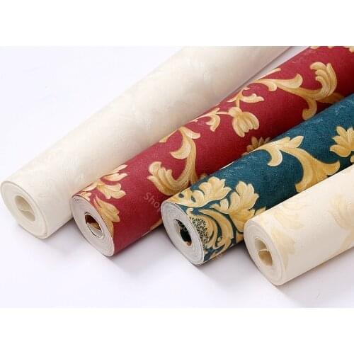 Luxury 3D European Style Large Flower Wallpaper Living Room Dining Room Restaurant Dark Classic Three Waterproof Wall Hangings