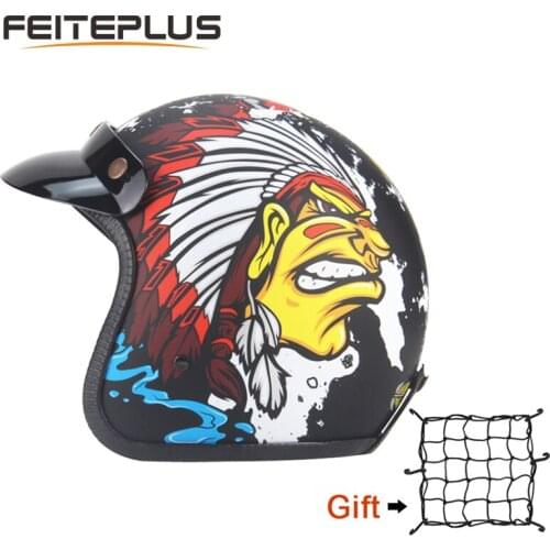 Motorcycle Bruning Skull Dragon Helmet 3/4 Half Open Face Unisex Adult Helmet For Mountain Bike Scooter Helmet Net Free Send