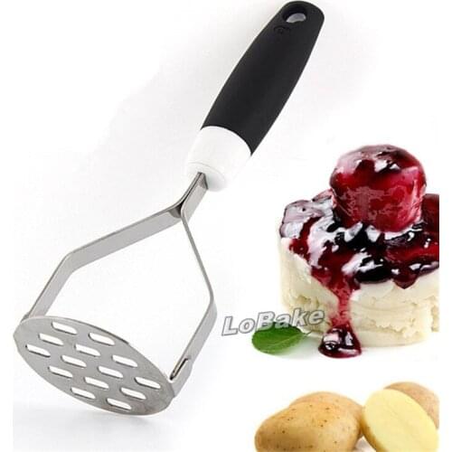 Stainless steel potato press masher silicone anti-skidding handle potato ricer smash into mud pumpkin tomato for kitchen gadgets