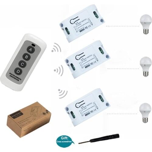 Universal Remote Control Switch with remote control Rf433 Light Switch 110V 220V 1Ch Receiver 433Mhz Wireless Switch