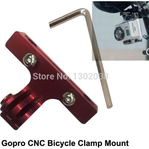 Go Pro Bicycle Racing Saddle Cycle Bike Seat Aluminium Clamp Mount for GoPro Hero 4 /3+/3/2/1 SJ4000 / SJ5000 Camera Red/Black