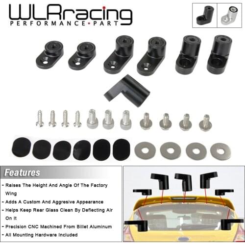WLR - For 13-on Ford Focus ST Billet T-6061 Anodized Aluminum Bolt-on Rear Wing Spoiler Hatch Riser Lift Extension WLR-WSR03