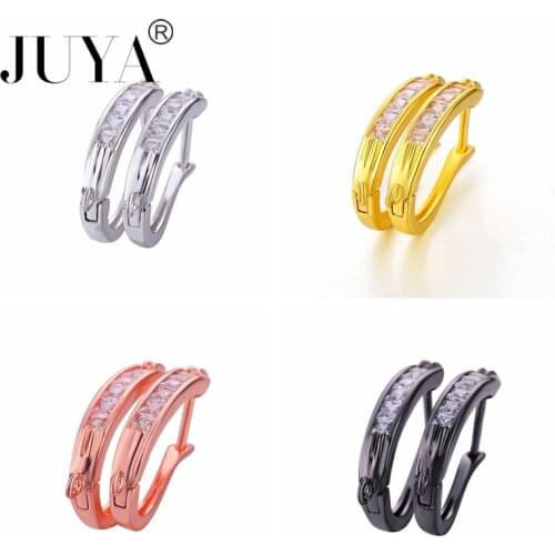 DIY Making Jewelry Hoop Earring Findings Gold Rose Gold Black Earwires Accessory Earring Hooks Connector Pendant