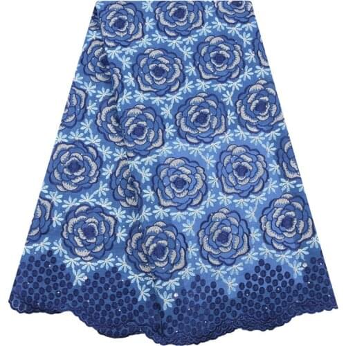 Zhenguiru Blue New African Lace Fabric Beautiful Flowers French Lace Fabric Bright Diamond Nigerian Fabric For Women Party A1974