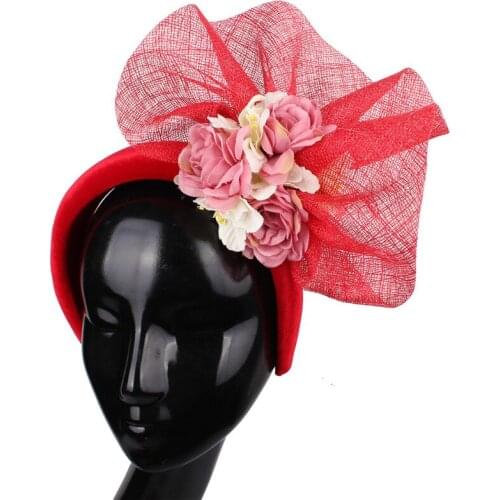 Ladies Women Formal Wedding Headband Fascinator Bride Fashion Headwear With Flower Hair Accessories Bride Fancy Flower Headdress