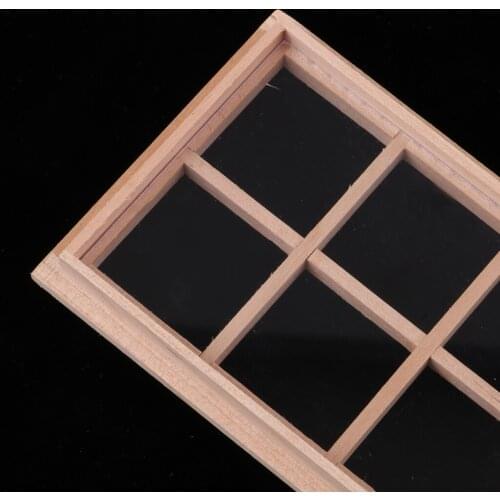 1/12 Wooden 8-Pane Frame for Dolls House Door Window Parts DIY Making Accessories Room Items Decoration
