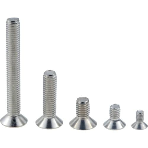100PCS DIN7991 M2.5/M3/M4 flat head countersunk head 304 Stainless Steel Hex Socket Head Cap Screw Bolts