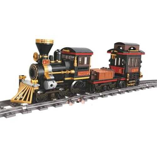 Classic steam train city 473pcs high-tech building block Enlighten rail bricks for children Compatible All Brands Christmas gift