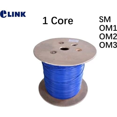 500mtr 1 Core fiber optic Armored cable Indoor SM OM1 OM2 OM3 single fiber blue gray aqua ftth indoor armored cable ELINK