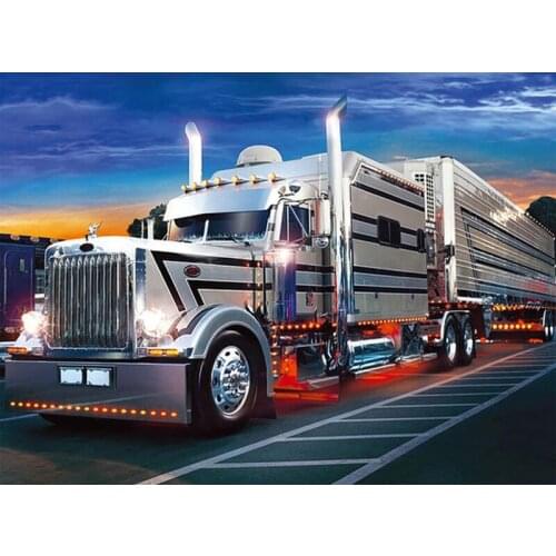 5D DIY Square Diamond Painting Cross Stitch Truck Head Stickers Full Square Rhinestone Mosaic Diamond Embroidery Stickers Decor