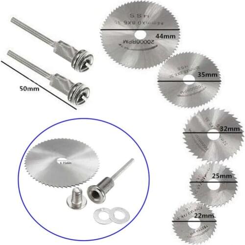 7Pcs/Set HSS Circular Wood Cutting Saw Blade Disc Mandrels for Rotary Tool