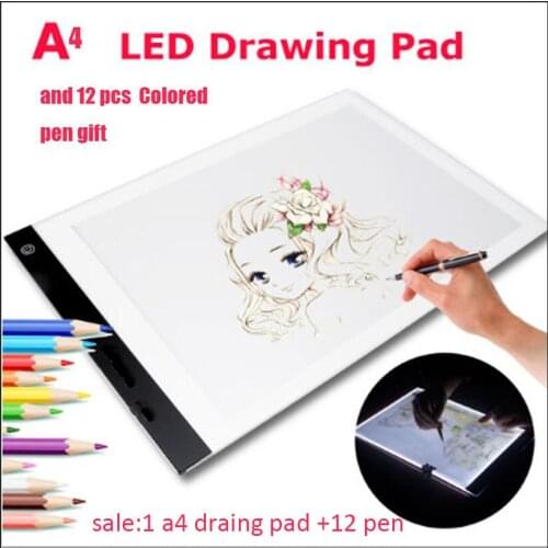 A4 LED Cartoon Light Tablet Pad USB Charging Copyboard Board Light Table Diamond Painting Cross Stitch tools new 2019 free gift