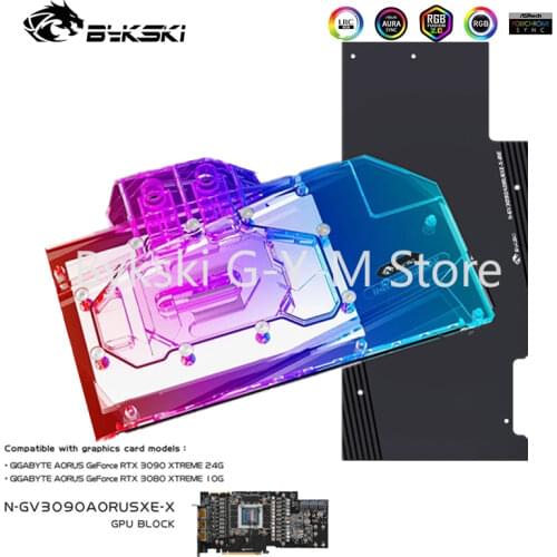 Bykski GPU Water Block For Gigabyte AORUS RTX 3090 3080 XTREME,Graphic Card Radiator,VGA Cooler ARGB/RGB N-GV3090AORUSXE-X