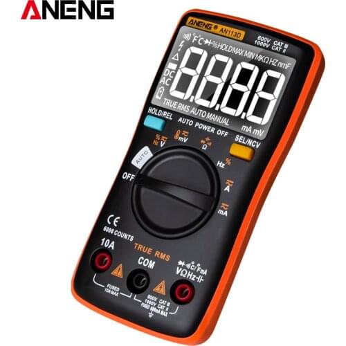 ANENG AN113D Digital Multimeter Electrical Meter 6000 Counts DC/AC Current Voltage Tester LCD Display Meters True RMS