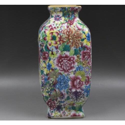 Jingdezhen Antique Enamel Vase Qing Emperor Qianlong years of pulverizing color gold flowers antique vases