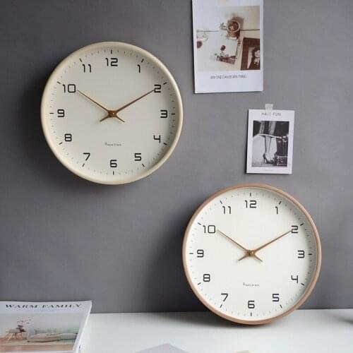 Wood Simple Wall Clock Japan Style Living Room Mute Fashion Clocks Luxury Creative Round Relogio Parede Modern Decor EB50WC