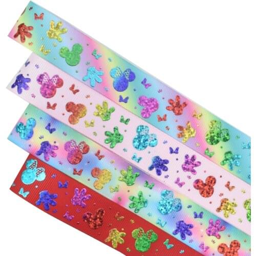 HSDRibbon 22mm 7/8inch HSD-Genuine Pattern Gold Foil Printed on Grosgrain Ribbon 50Yards/Roll