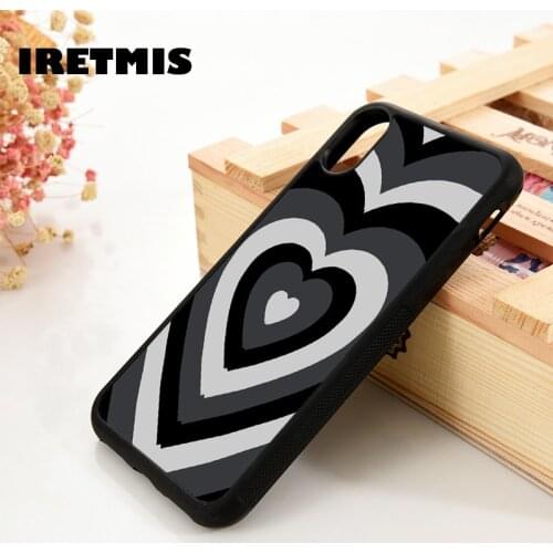 Iretmis 5 5S SE 6 6S TPU Silicone Rubber Phone Case Cover for iPhone 7 8 Plus X Xs 11 12 MINI Pro Max XR BLACK LOVE TRANCE
