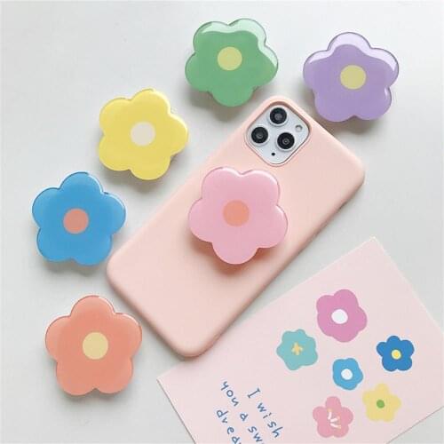 Flower Folding Phone Holder Stand Kawaii For iPhone Xiaomi Pocket Socket Support Telephone Mobilephones Finger Ring Grip Tok