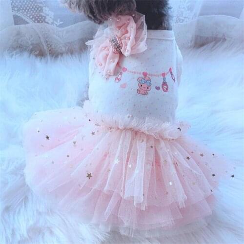 Dog Wedding Dress Summer Dog Clothes Puppy Skirt Tutu Small Dog Costume Cat Yorkie Chihuahua Pomeranian Schnauzer Clothing XS