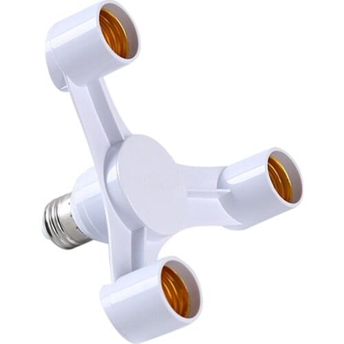 3 In 1 LED Light Bulbs Socket Adapter Splitter Standard Lamp Holder Base Converter For E27 Home Commercial Lighting White