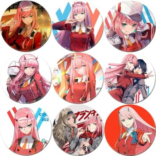 Hot Sale DARLING in the FRANXX Brooch Anime Cosplay Badge Backpacks Button Clothes Girl Women Men Xmas Party Gift GJD