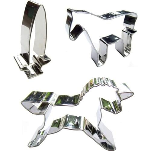 Sword, Unicorn,Wild Horse shaped 3 piece biscuit cutting molds, baking tools, cake decorating soft candy tools