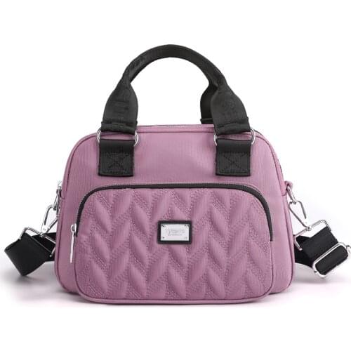 Fashion Handbags for Women Crossbody Nylon Travel Shoulder Bag Vintage Embroidery Thread Shell Messenger Bags Purse Bolso Mujer