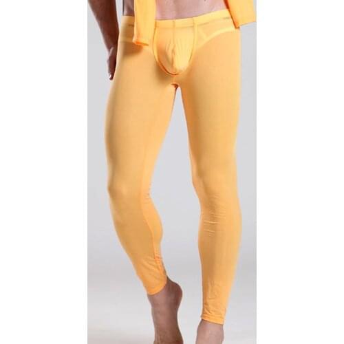 Men Breathable Transparent Black Casual Pajamas Super Soft Leggings Sleeping Pants Thin Summer Elastic Male Long Home Trousers