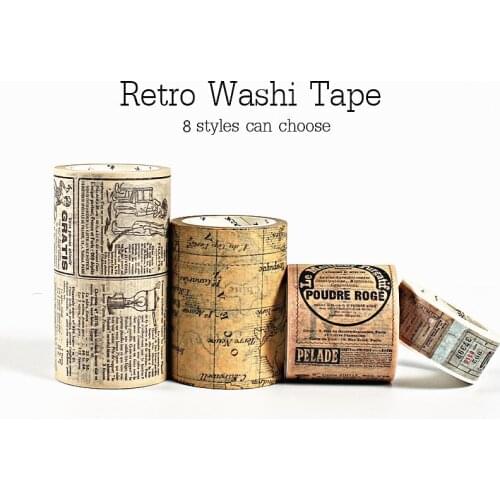2021 New Retro Washi Tape Set Scrapbooking Masking Washi Tape Decorative Washi Stickers Journal Tape Vintage Decoration