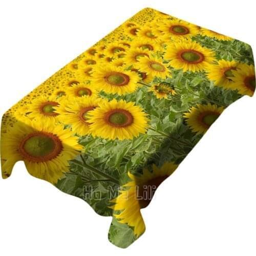 In Full Bloom In Midsummer Wang Yang Flower Sea To Sunflower Polyester Tablecloth Indoor And Outdoor Art Decoration