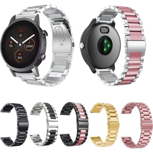 20mm Wrist Strap For Ticwatch E3 E 2 Stainless Steel Replacement Bracelet For Ticwatch GTH Metal Smart Watch Bands Accessories