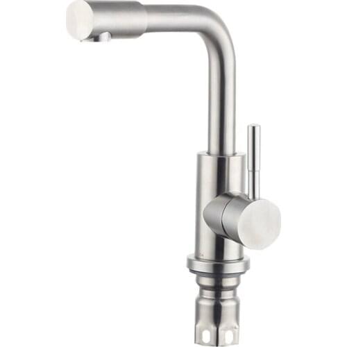 Stainless Steel Sink Faucet Kitchen Single Hole Faucet Hot And Cold Water Mixer Tap