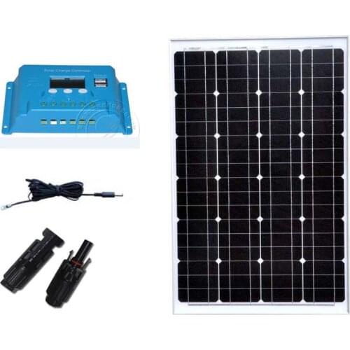 Solar Set 60w 18v Solar Panel Solar BatteryController 12v/24v 10A Caravan Car Camp Yacht Motorhome Laptop Lamp LED Phone Mobile