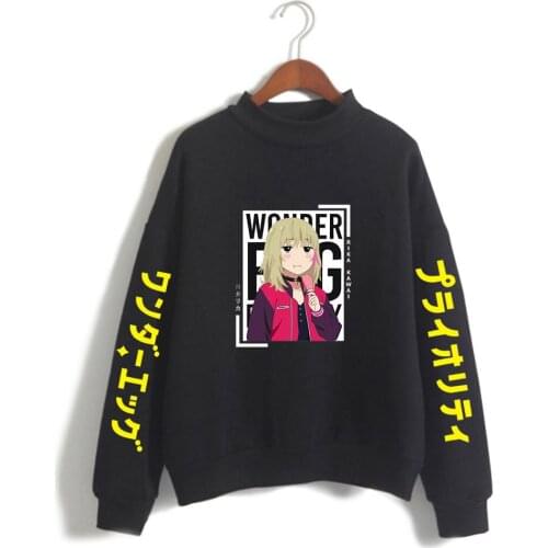 Anime Wonder Egg Priority Tracksuit Unisex Turtleneck Sweatshirt Women Men Outwear Harajuku Streetwear Fashion Clothes Plus Size